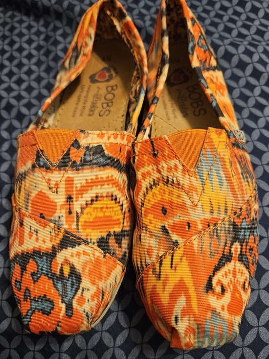 BOBS from Skechers Shoes - BOBS from Skechers Orange Multi Slip-On Flats
